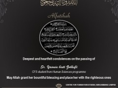 CFS STUDENT MESSAGE OF CONDOLENCE: SR. YASMIN BINTI ZULKEFLI (HS PROGRAMME)