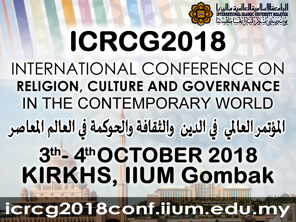 ICRCG2018 International Conference on Religion, Culture and Governance In The Contemporary World