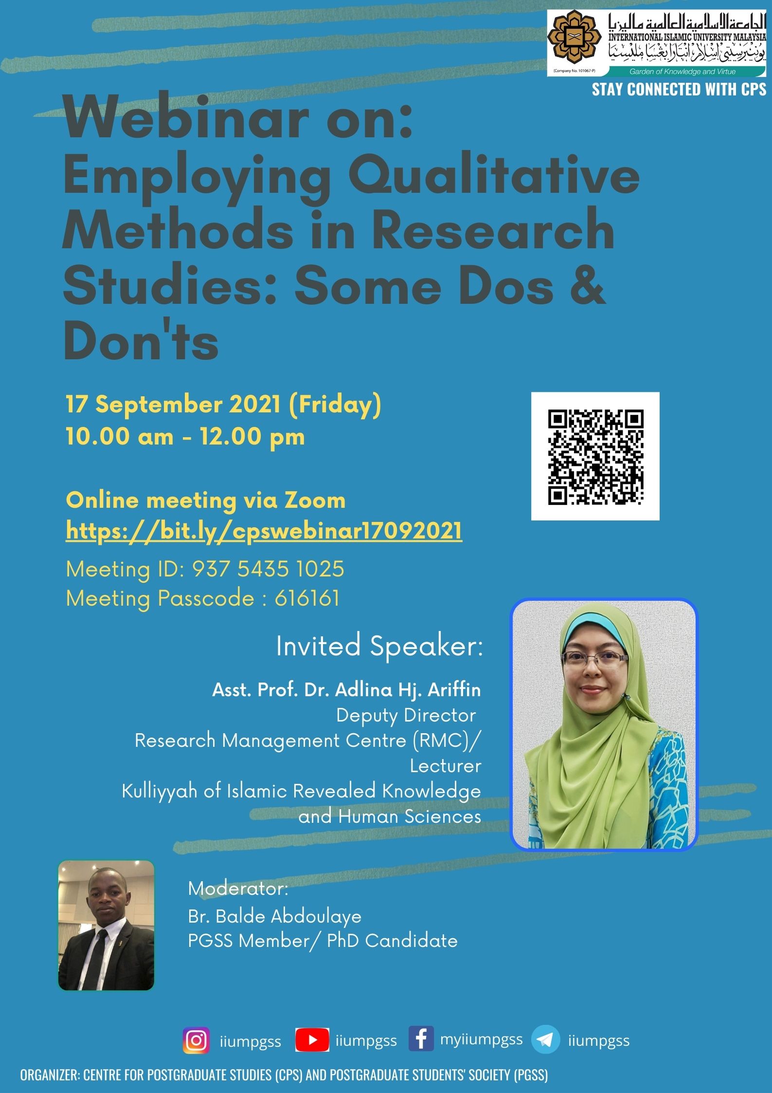 WEBINAR ON EMPLOYING QUALITATIVE METHODS IN RESEARCH STUDIES: SOME DOS & DONT'S